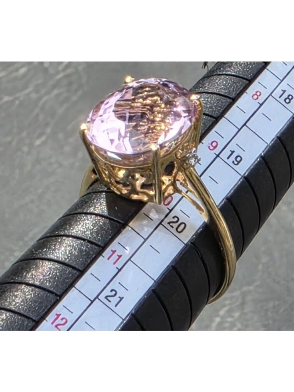 Pink Kunzite 14K Gold Ring Size 10 Heart Design Thin Band Genuine Gemstone Co